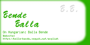 bende balla business card